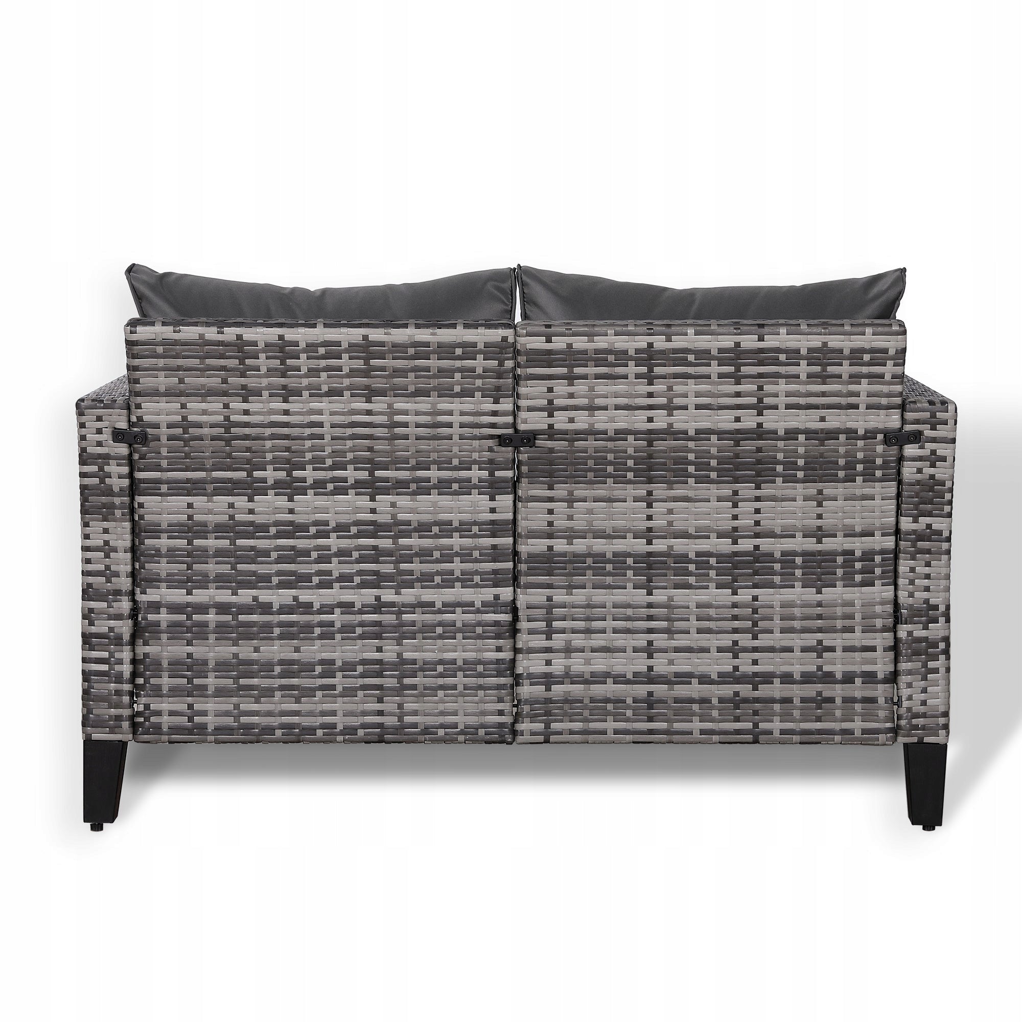 Double Grey Rattan Sofa Manufacturer no brand