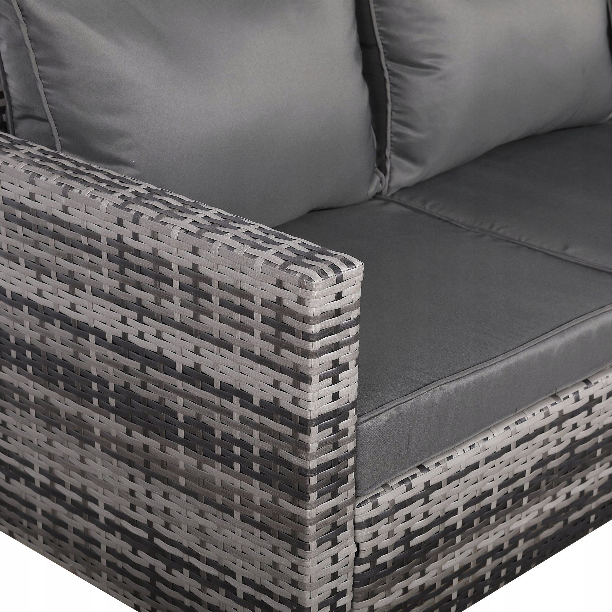 Double Grey Rattan Sofa Set contents other element