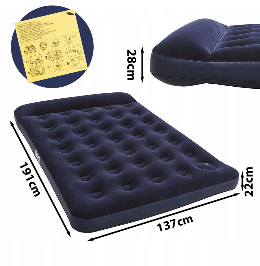 Double Inflatable Mattress Built-in Pump 191x137x28cm Bestway 67225 Packaging status original