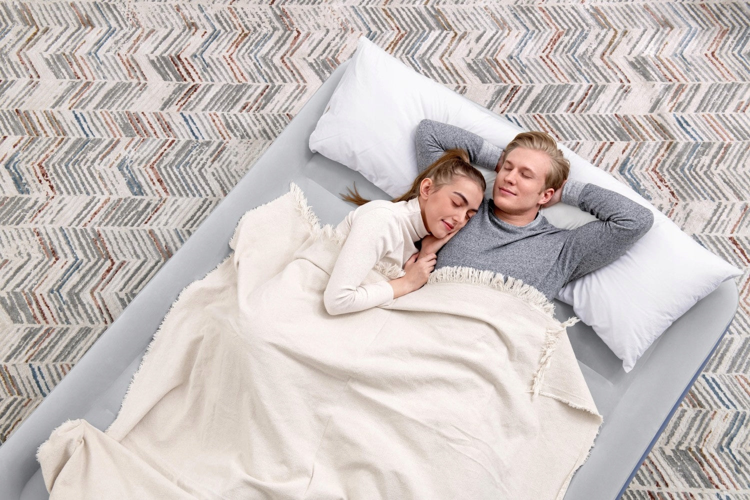Double Inflatable Sleeping Mattress 200x150 With Electric Pump Bed Manufacturer code Pokrowiec automatycznie Dla dwóch osób 150cm