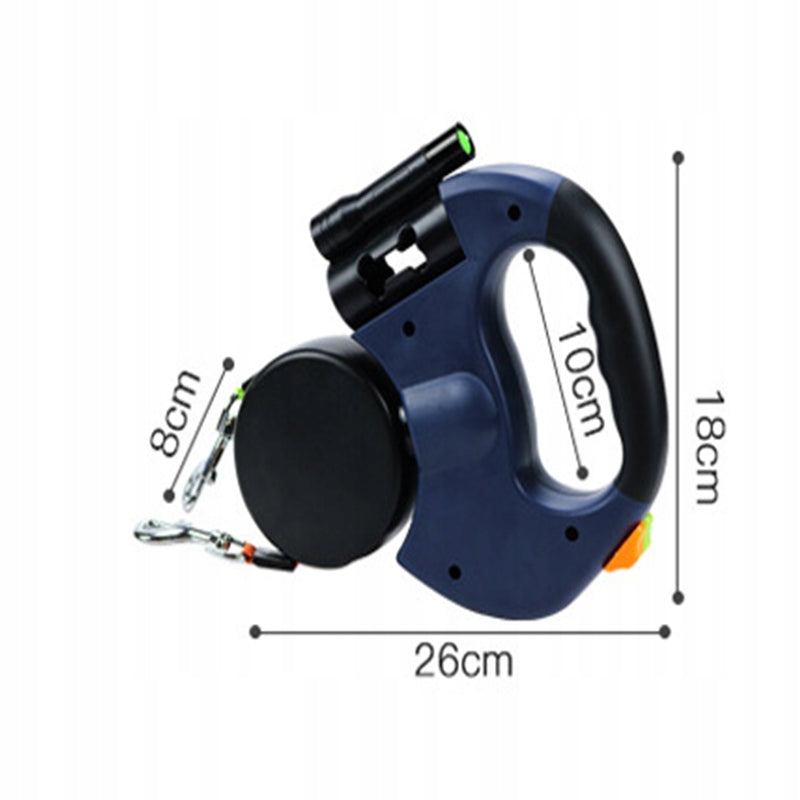 Double LANYARD For Two Ps 3m Automatic Black Dog Retractable Tape Maximum leash length 3 m