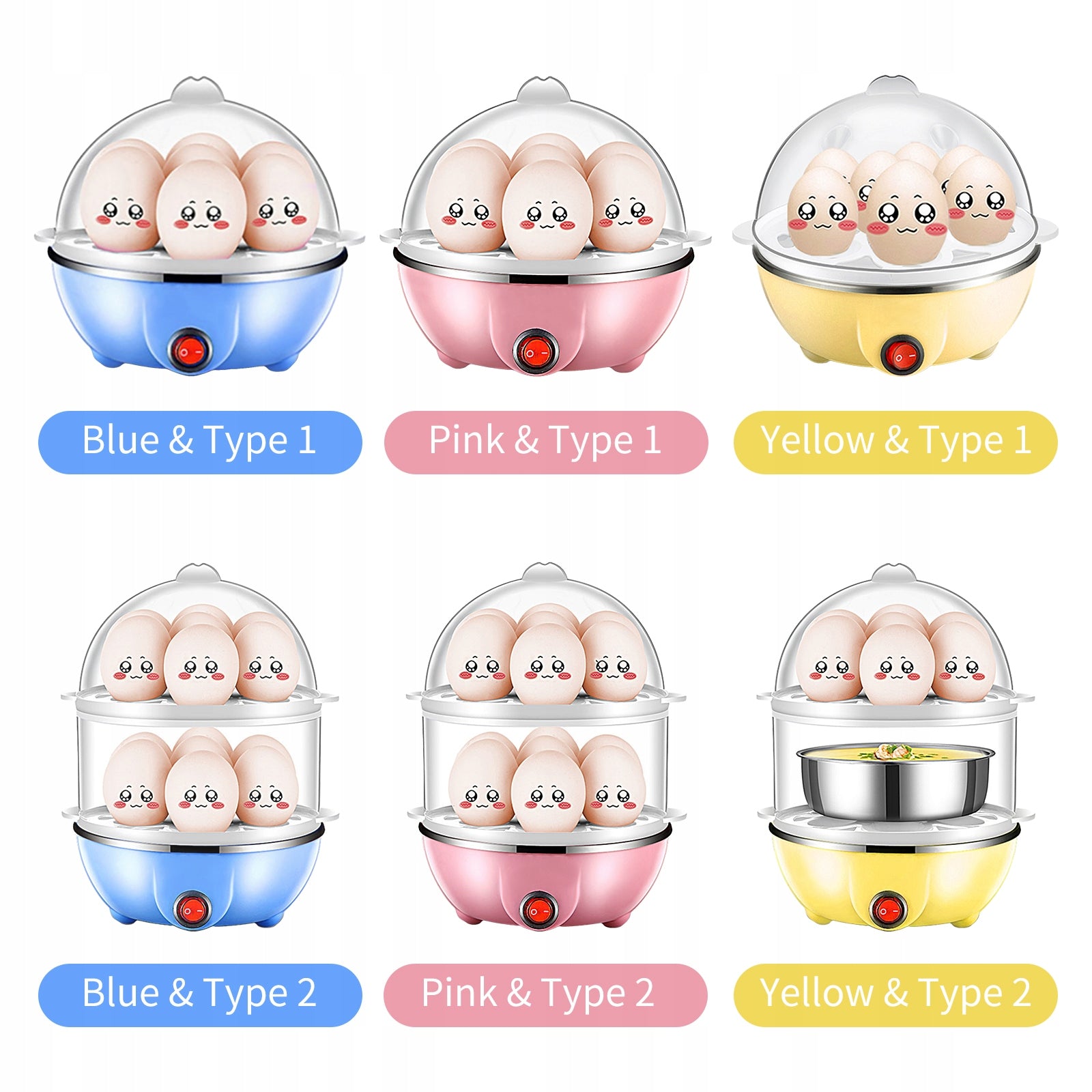 Double Layered Egg Cooker 14 Eggs Hard Boiled LC