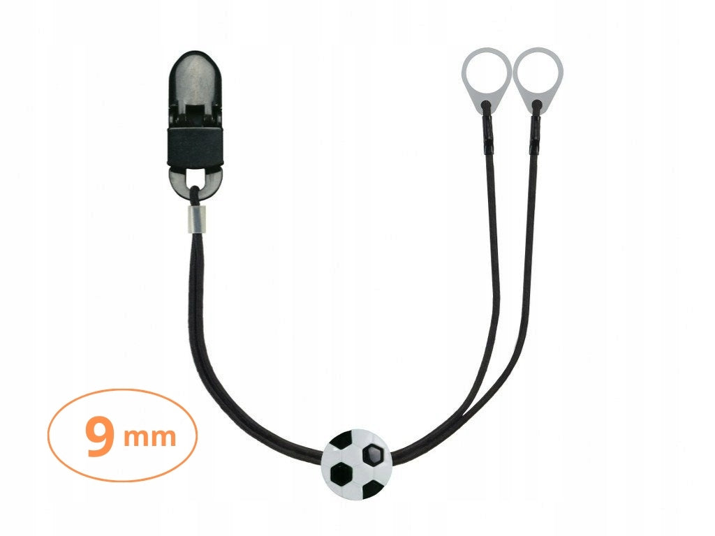 Double Pendant -Hearing Aid Clip - Black with Ball