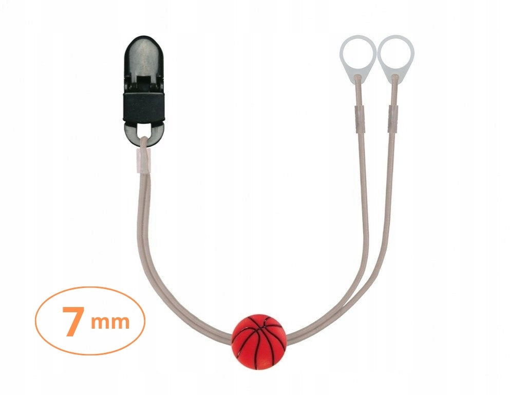 Double Pendant -clip for small hearing aids - grey with ball