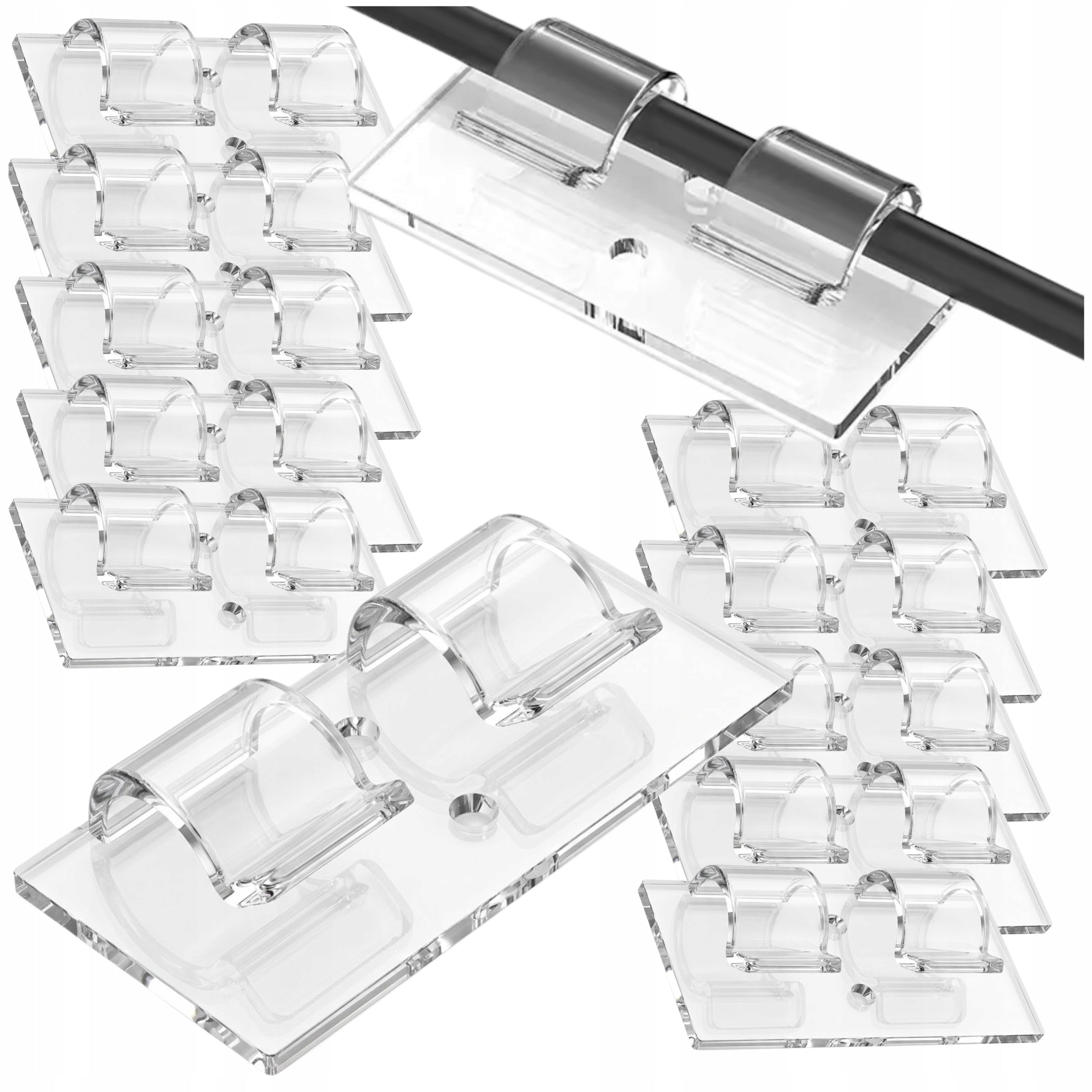 Double Row Cable Organizer Wire Holders Self Adhesive Set of 12 Packaging status original