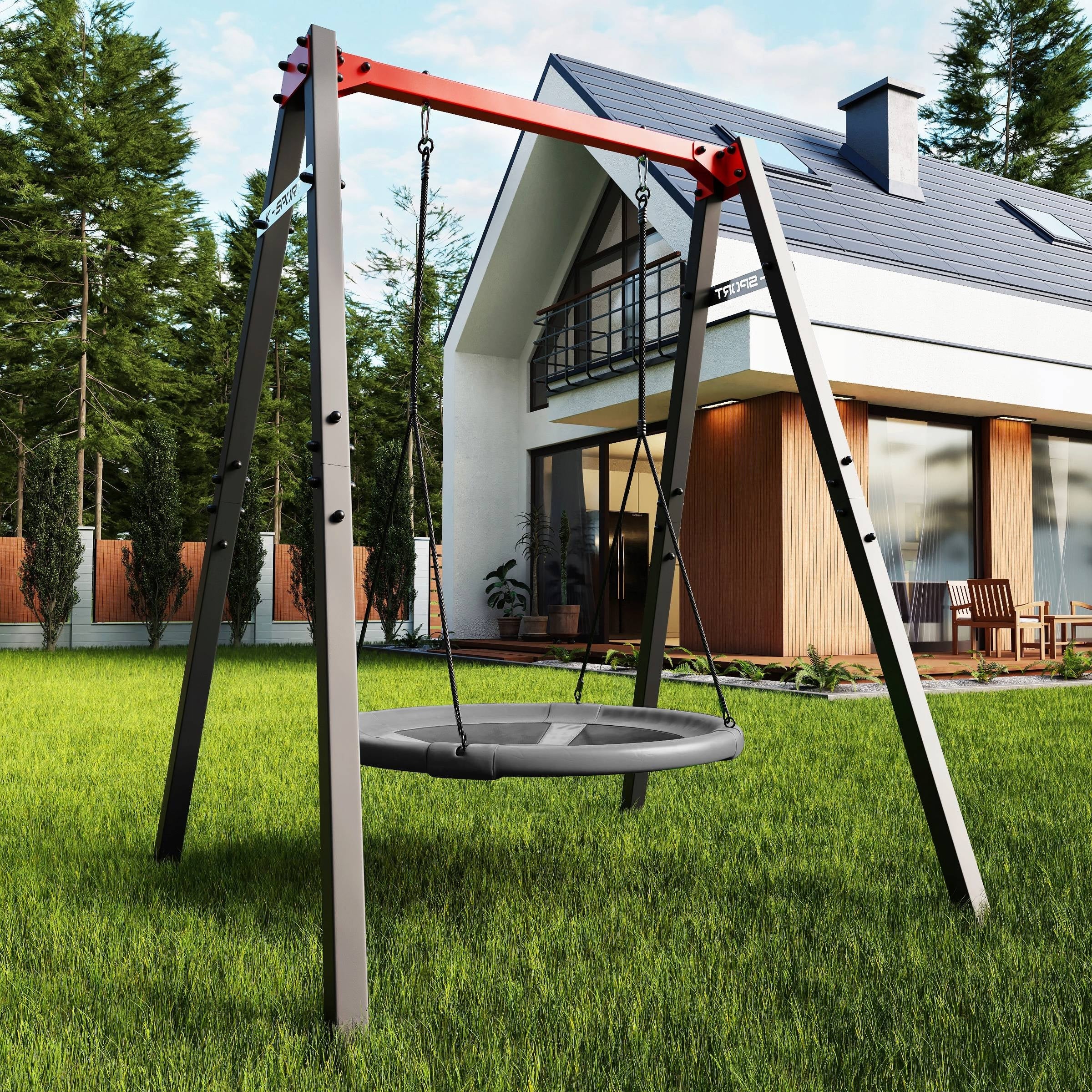 Double SWING GARDEN Metal Frame for Kids STORK NEST Manufacturer K-Sport