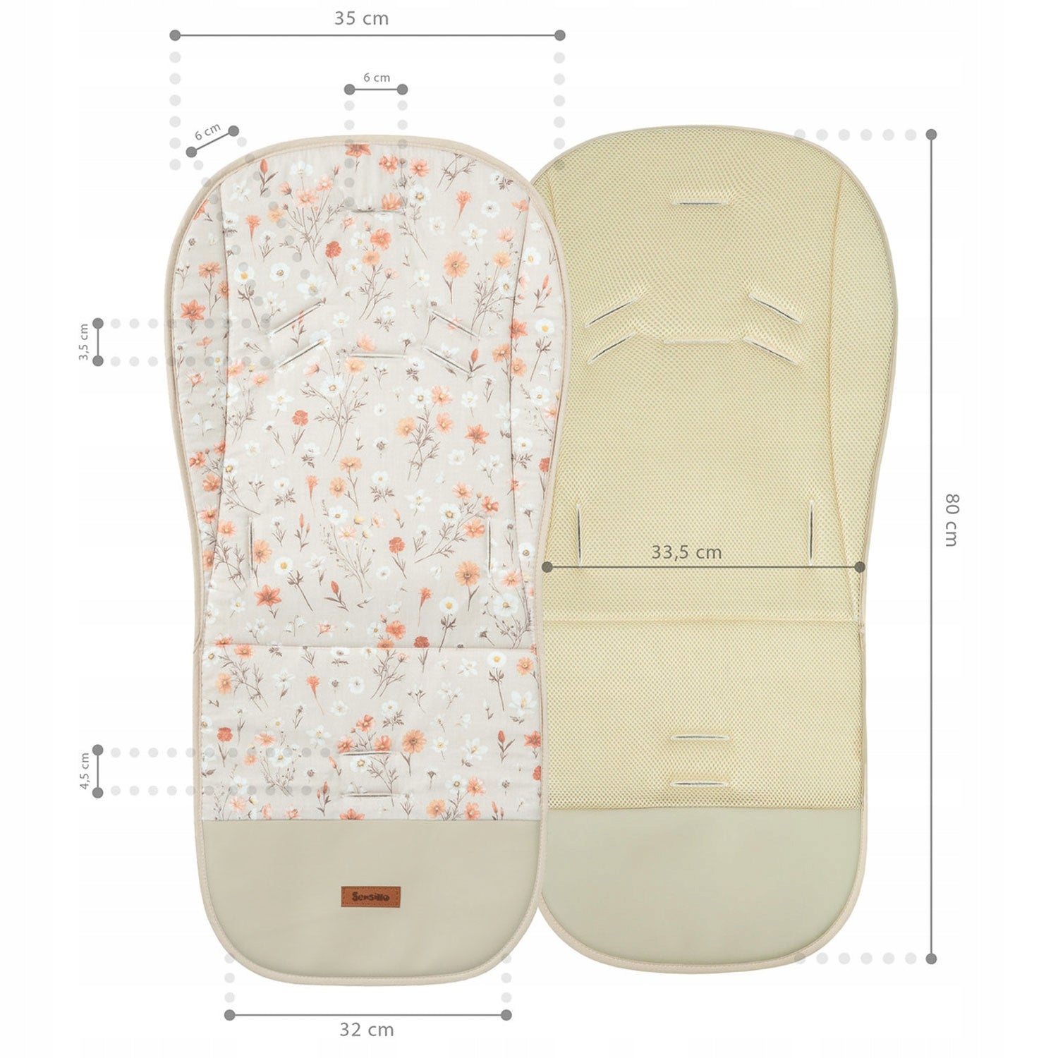 Double Sided 3D Mesh Cotton Stroller Insert Breathable for Summer Manufacturer code Wkładka do wózka z siateczki
