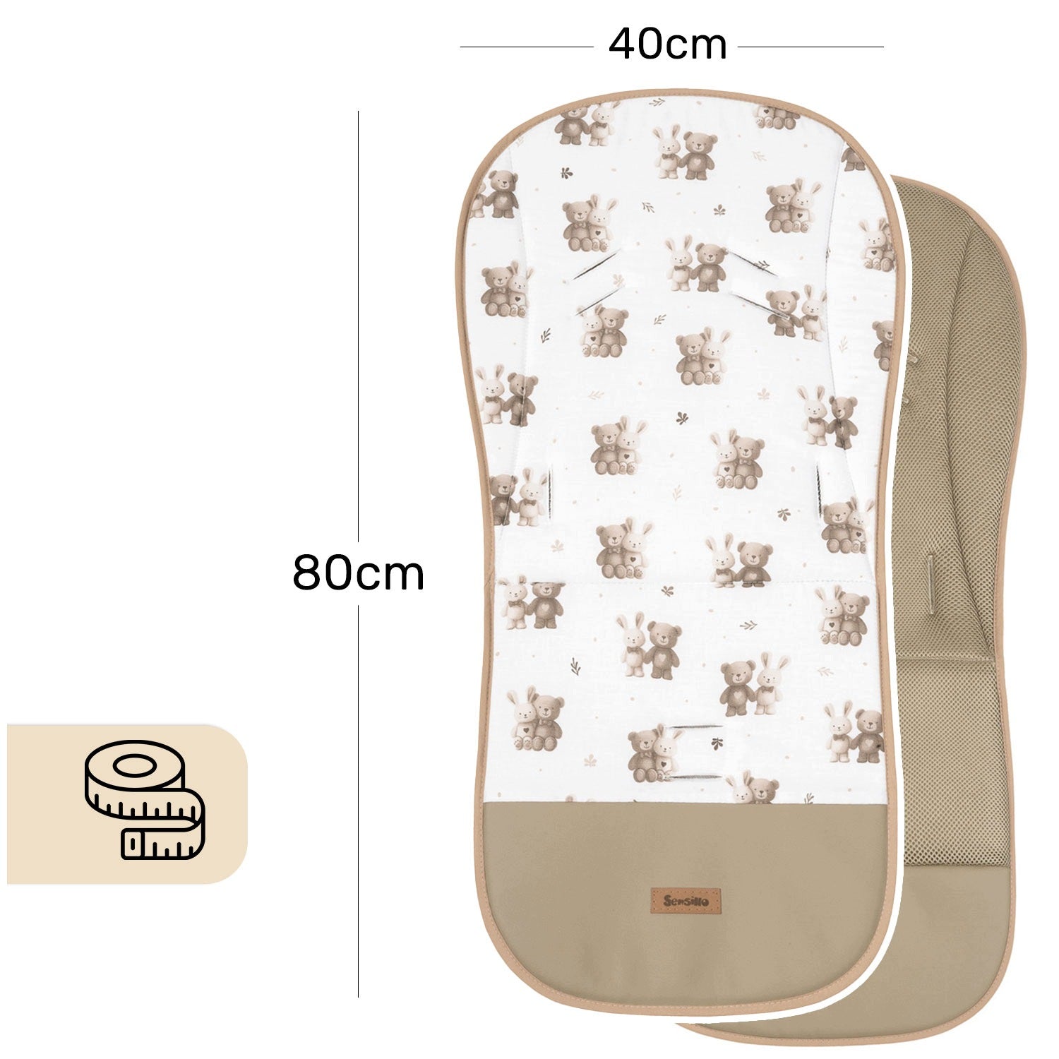 Double Sided 3D Mesh Cotton Stroller Insert Breathable for Summer Packaging status original