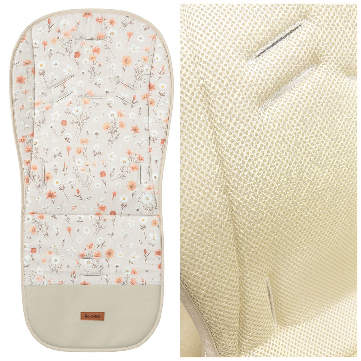 Double Sided 3D Mesh Cotton Stroller Insert Breathable for Summer