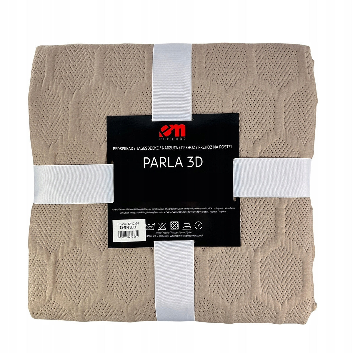 Double Sided Bedspread Parla 3D Kapa Pled Beige 180x220 cm