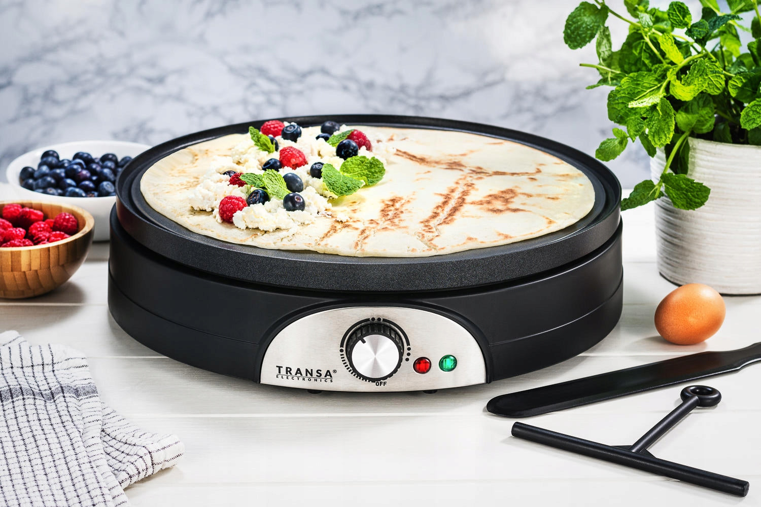 Double Sided Pancake Maker 2in1 Pancakes and Pancake Thermostat TRANSA XXXL 1500W Manufacturer code TE-46