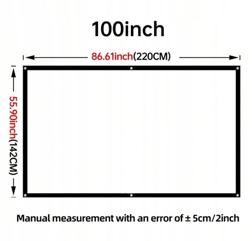 Double Sided Portable Projector Screen 100" 221x125 Material Brand no brand