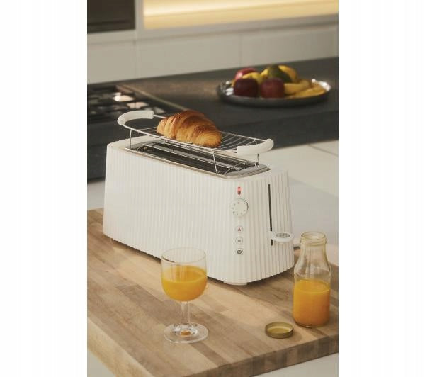 Double Slot Toaster Alessi Plisse MDL15 W 1700W 2 Toast Grate White Brand Alessi