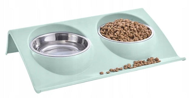Double bowl, bowl for DOG, CAT, 2 pcs. SET with a stand for food and water Brand Reverse