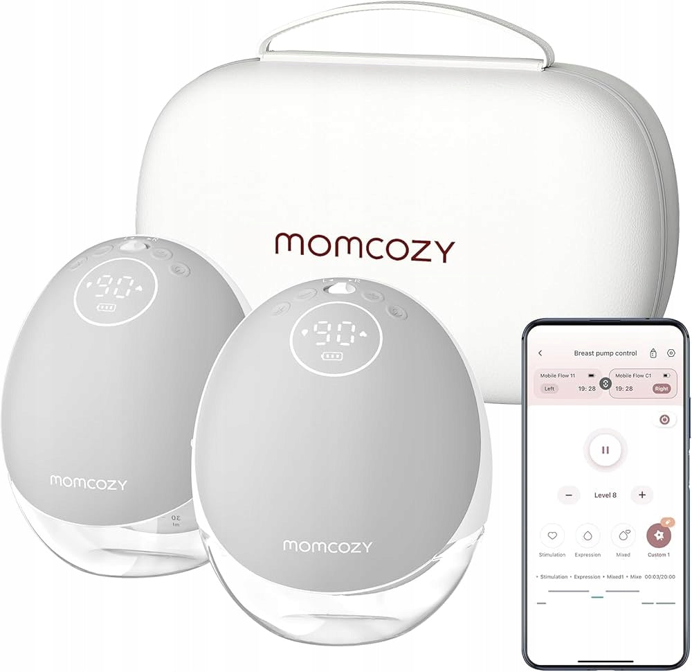 Double breast pump MOMCOZY M9 MOBILE FLOW hands-free Grey