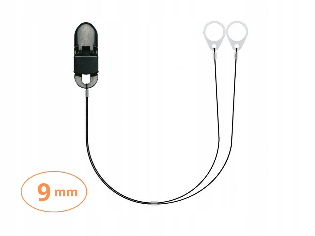 Double-clip pendant for hearing aids - thin black