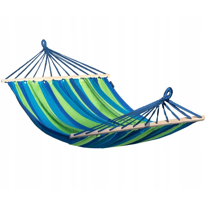 Double garden hammock ACADIA 220x160 green with crossbars POTENZA