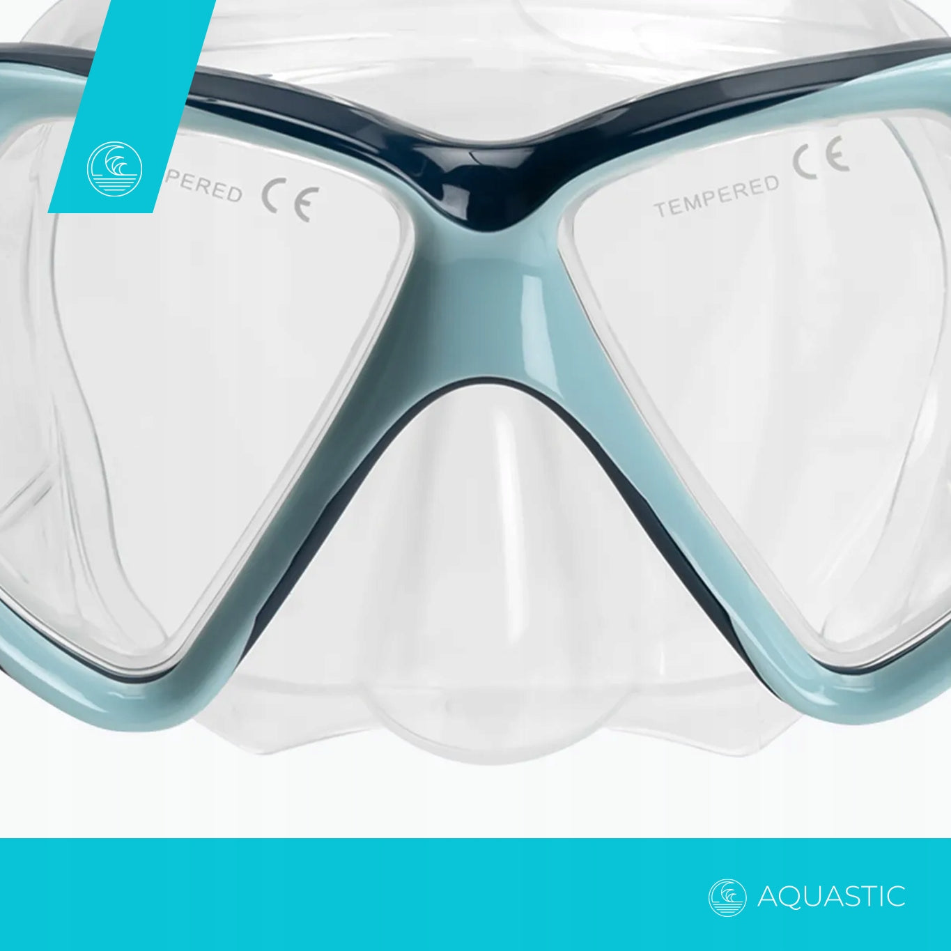 Double-glazed swimming diving mask SNORKELING AQUASTIC Shoal Color blue