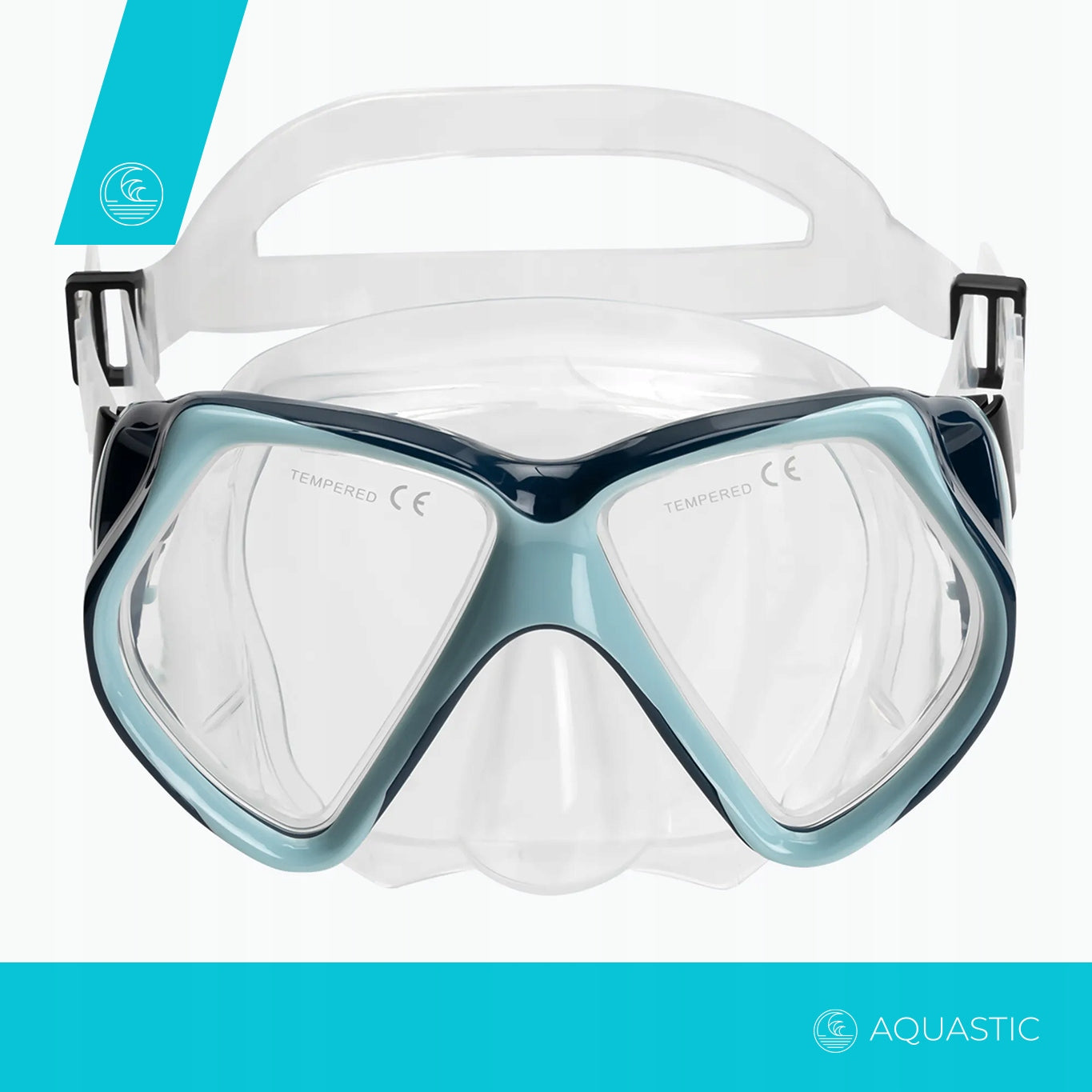 Double-glazed swimming diving mask SNORKELING AQUASTIC Shoal Model Shoal