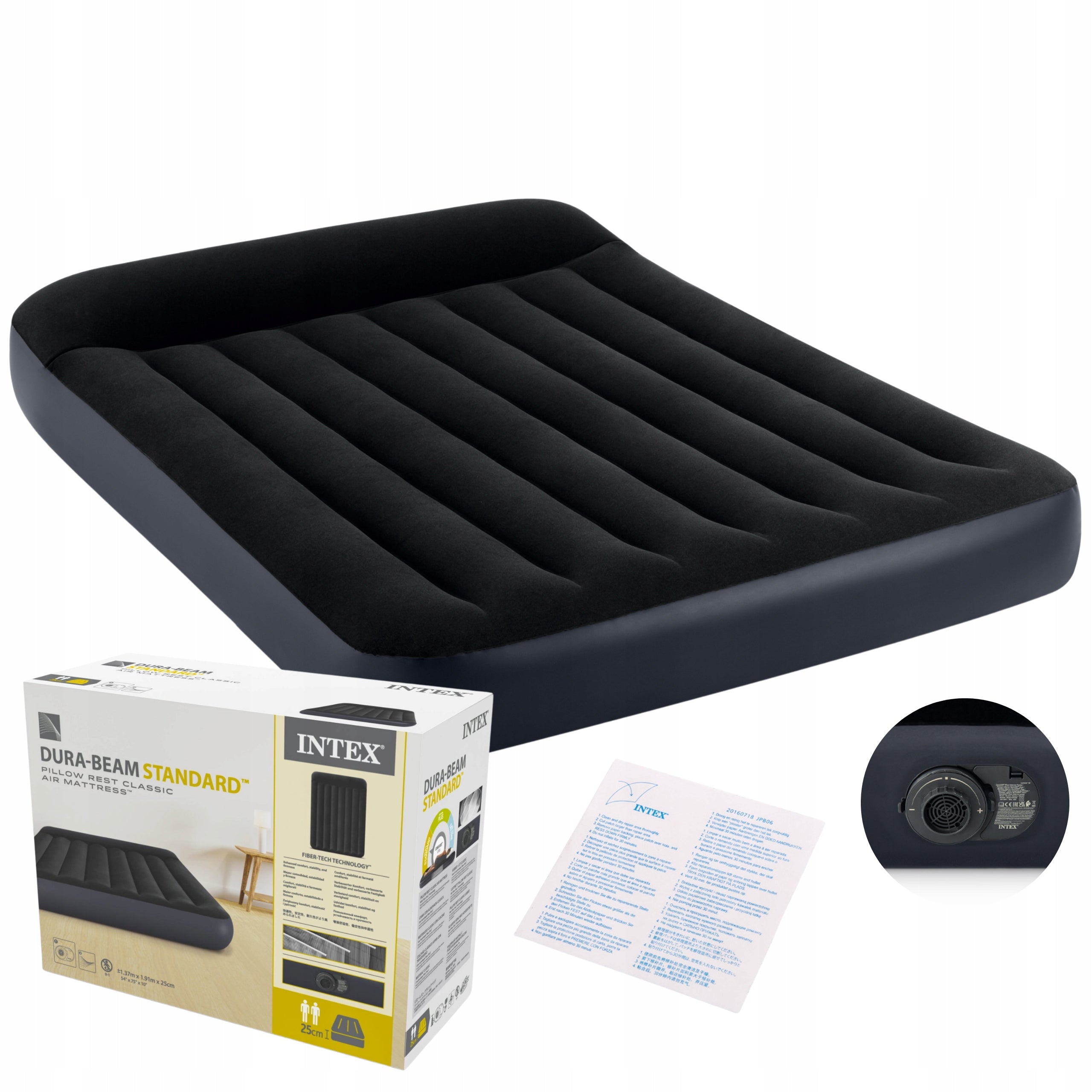 Double inflatable mattress 137 x191 x 46 cm Intex 64148 with built-in pump
