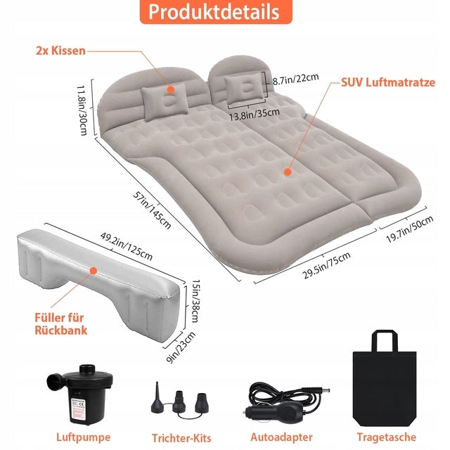 Double mattress SWAWIS CAR 175 x 130 x 10 cm beige Color black