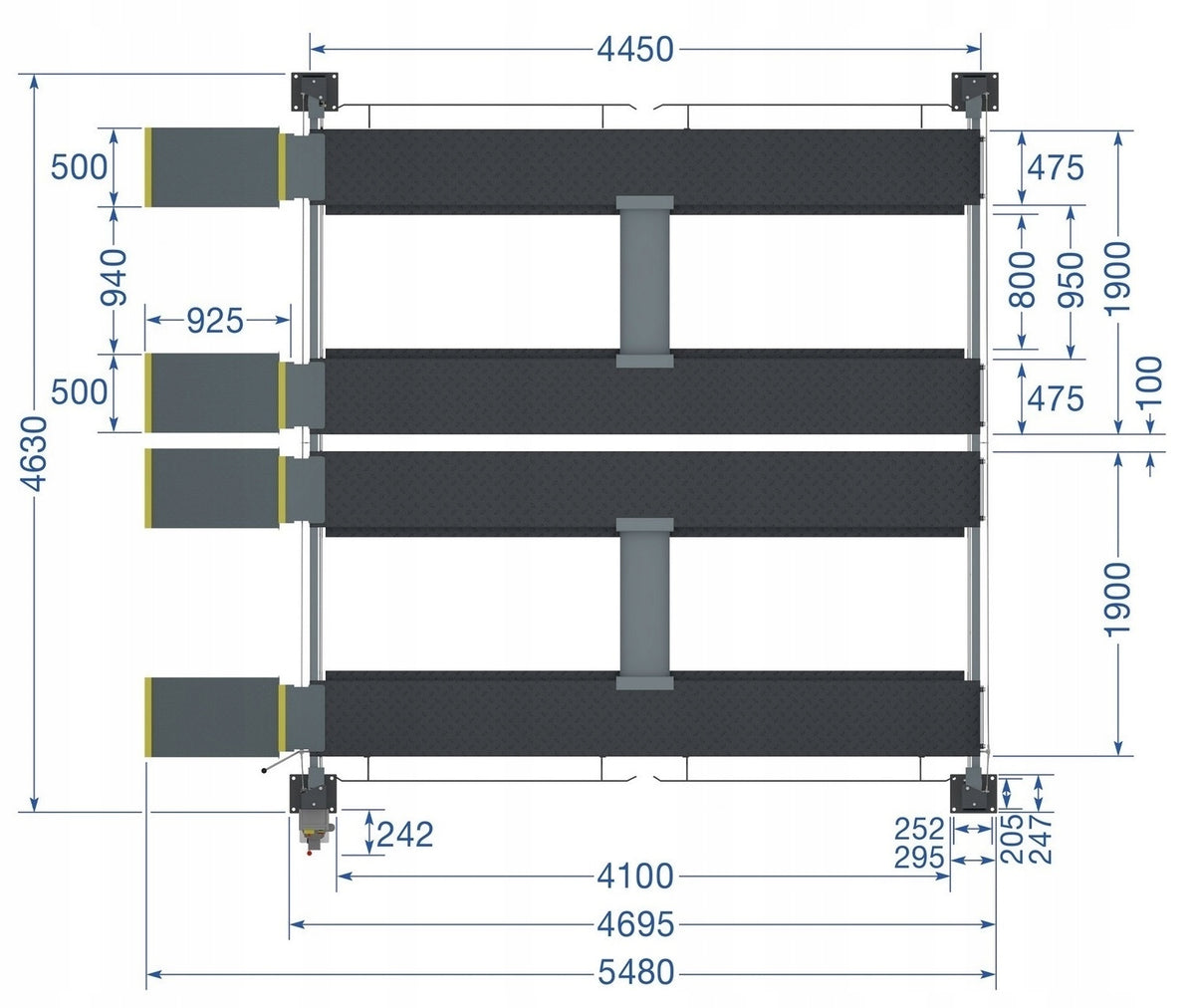 Double parking lift TECHWAR TW0002 4000KG Automatic Brand Techwar