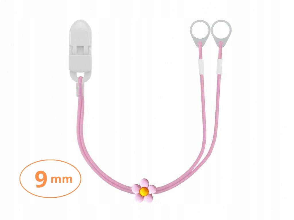 Double pendant -clip for hearing aids - j.różowa with flower