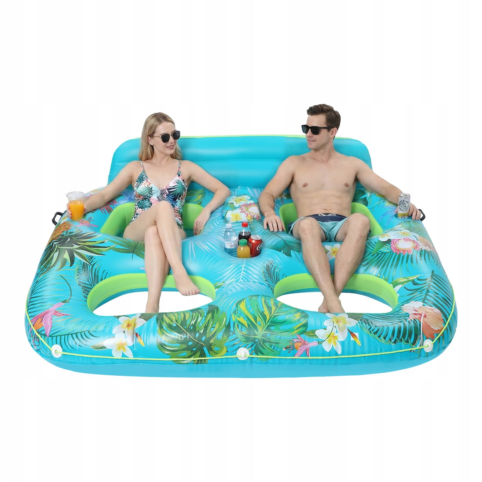 Double-person Pool Float, Inflatable Swimming Mattress, 205*168*60cm