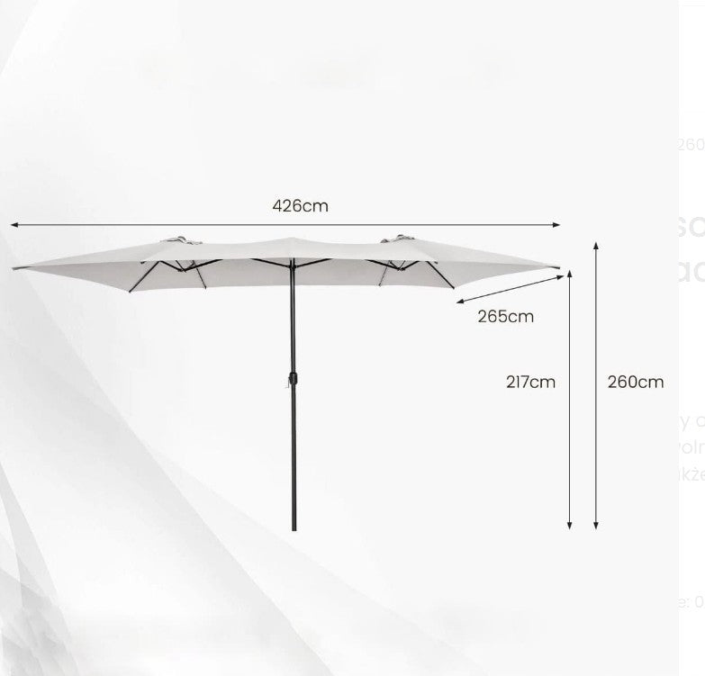 Double-sided garden umbrella with ventilated roof 426 x 265 x 260 cm beige Color beige