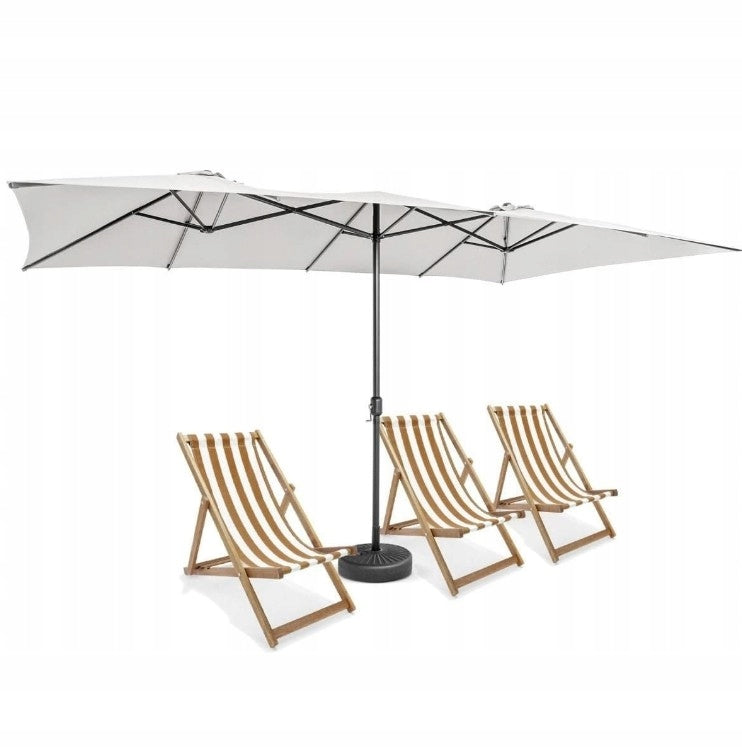 Double-sided garden umbrella with ventilated roof 426 x 265 x 260 cm beige Manufacturer code NP11598BE