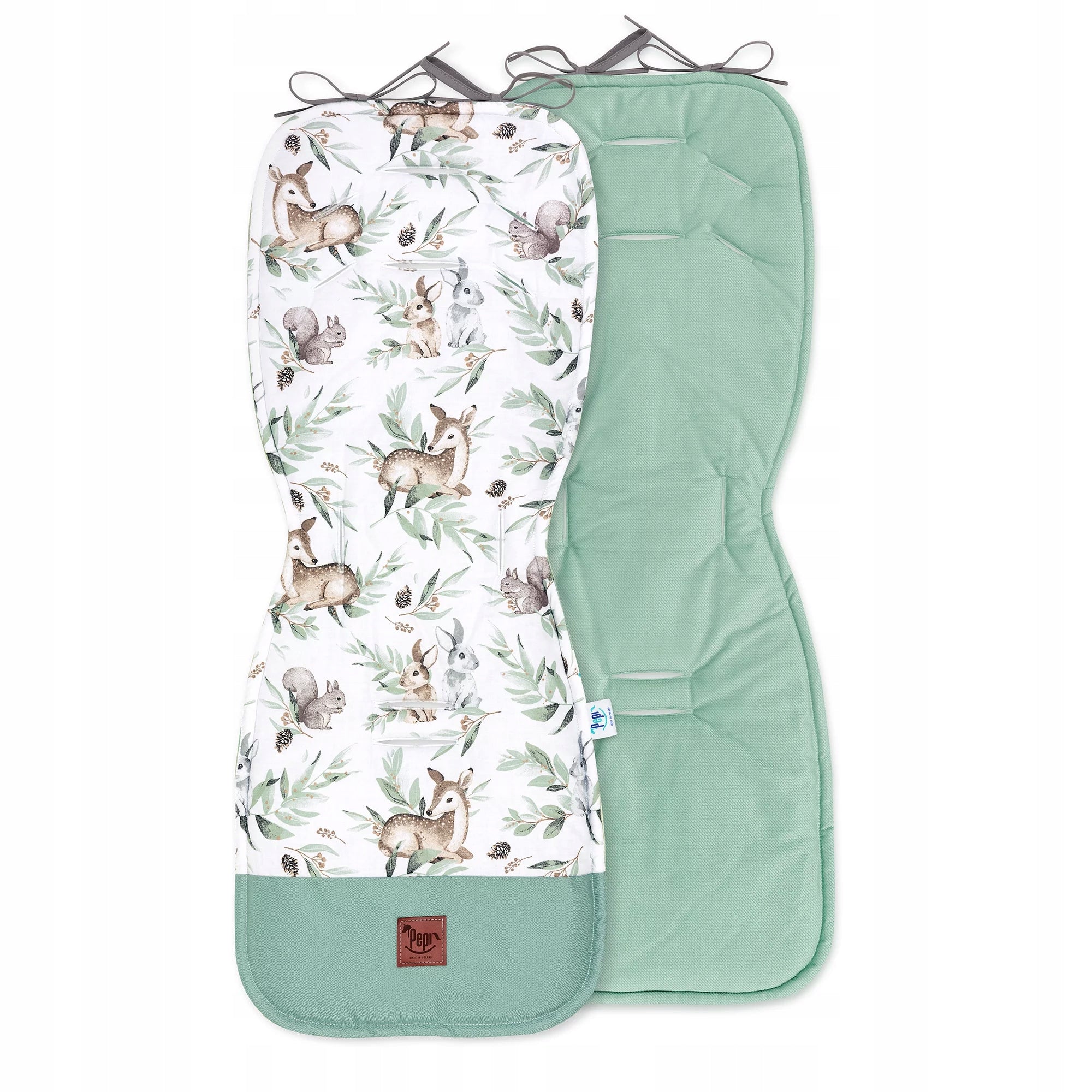 Double-sided green groove stroller insert with velvet