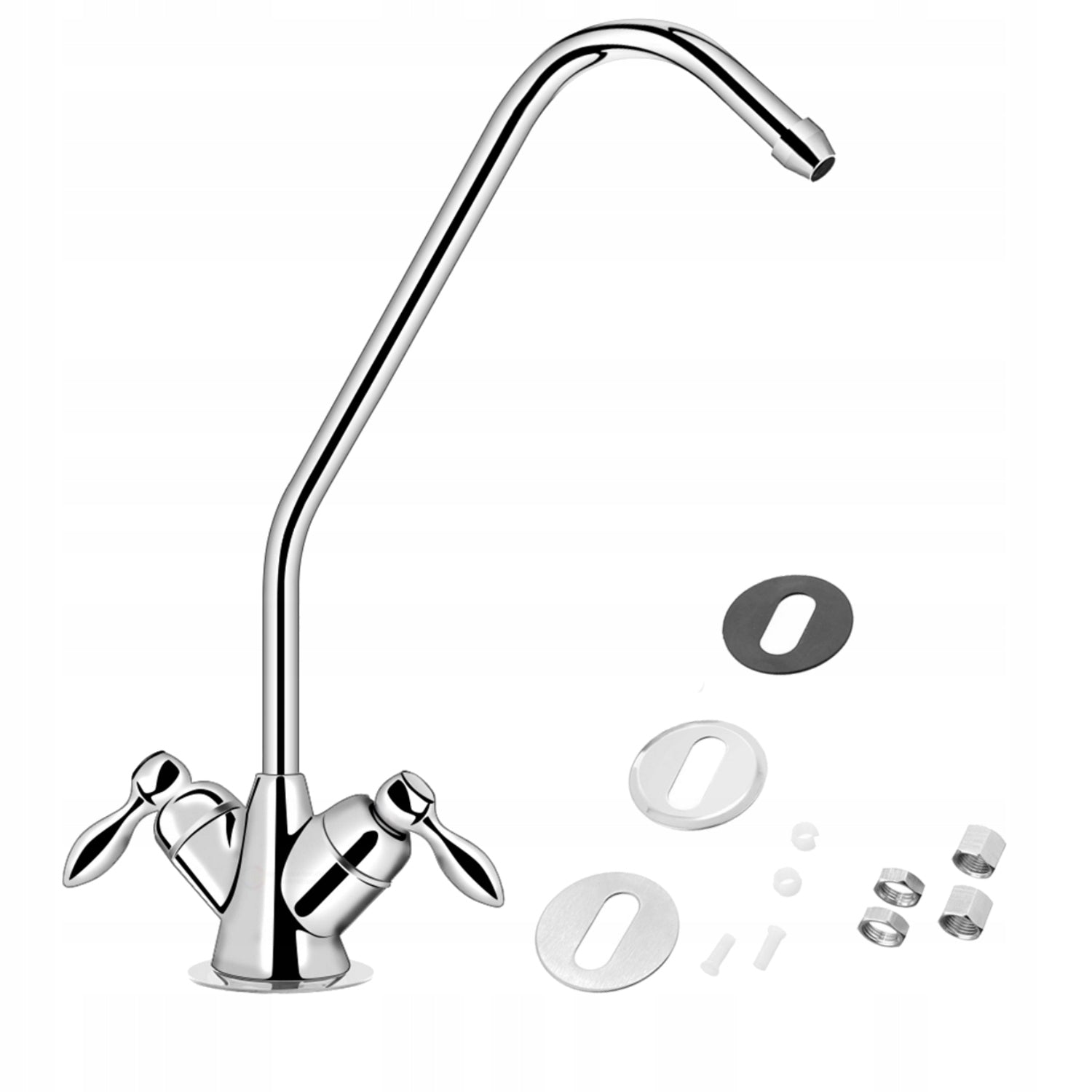Double tap spout for water filter osmosis chrome Green Filter