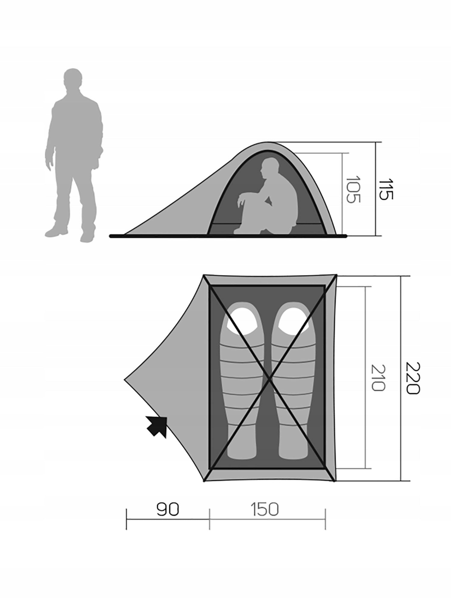 Double tent Hannah Tycoon 2 Cool - high rise Color gray