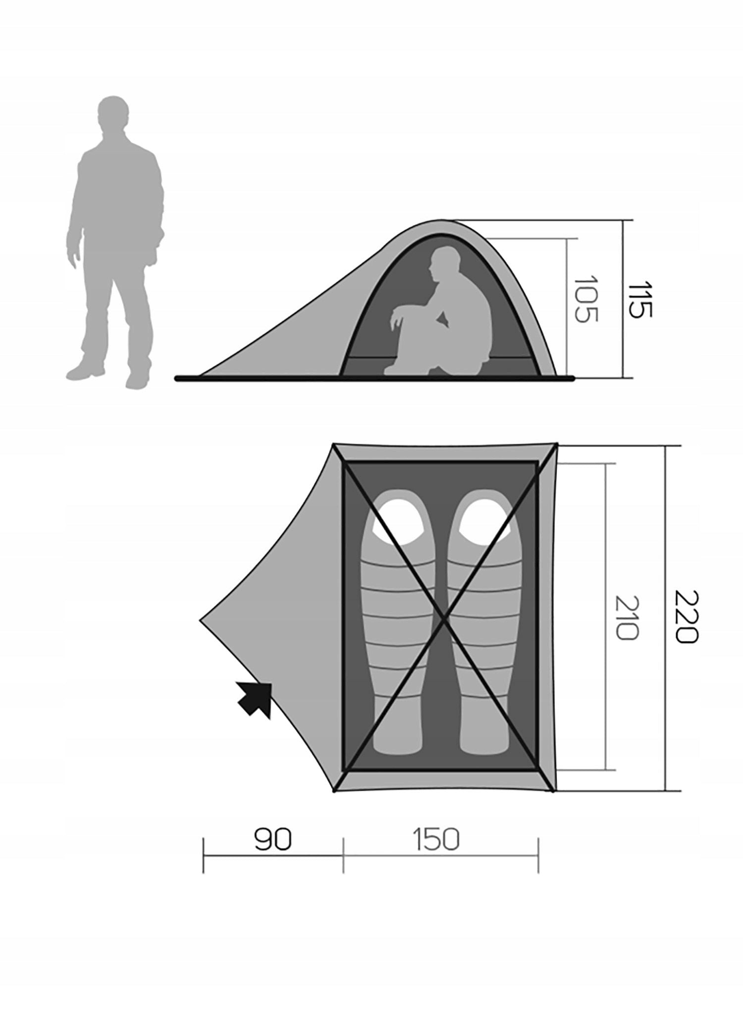 Double tent Hannah Tycoon 2 - spring green/cloudy gray II Color green