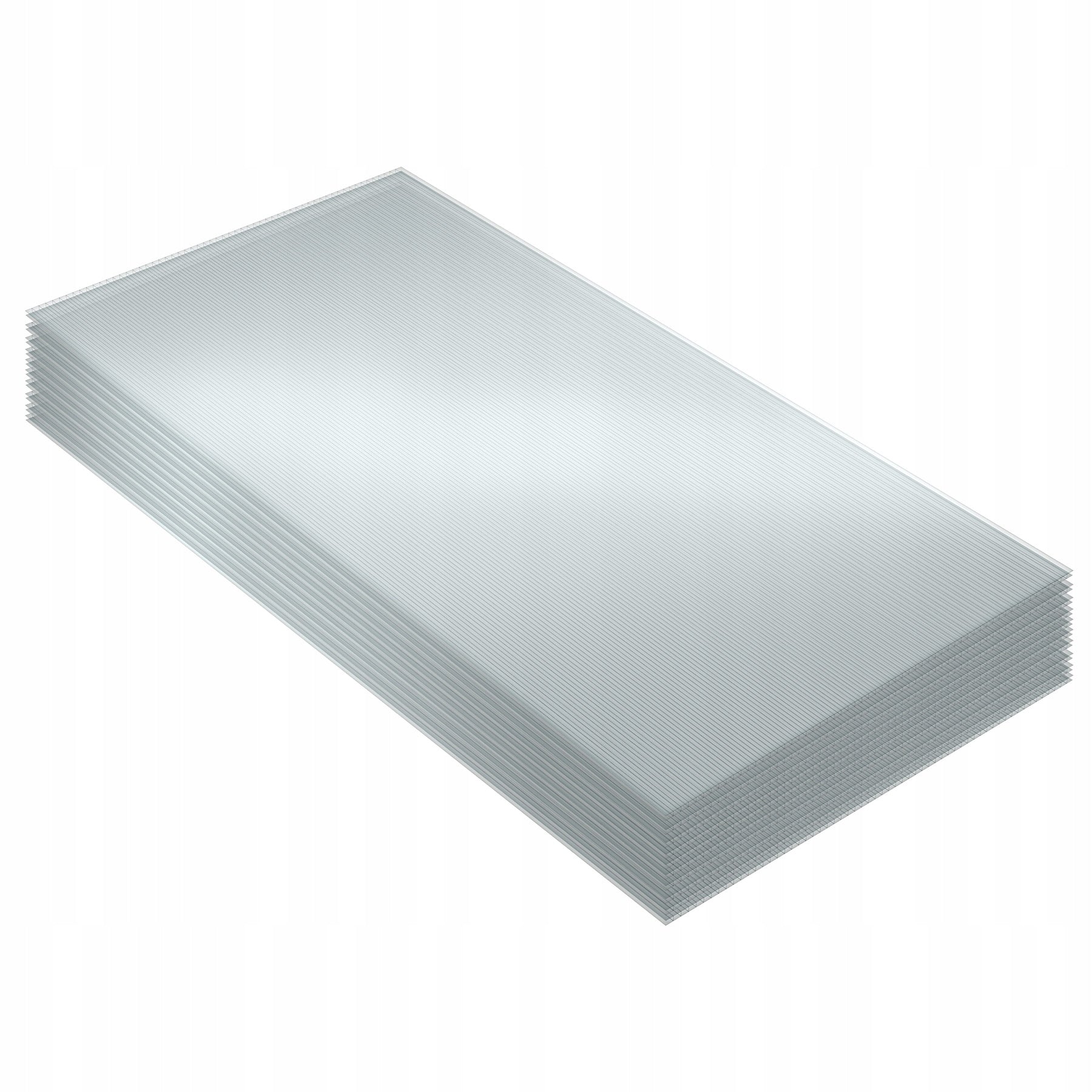 Double-walled polycarbonate panels, cut