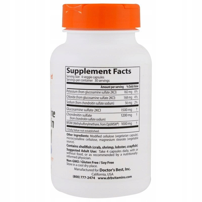 Dr Best Glucosamine Chondroitin MSMwith OptiMSM CARTILAGE SULFUR JOINTS 120k Brand Doctor's Best