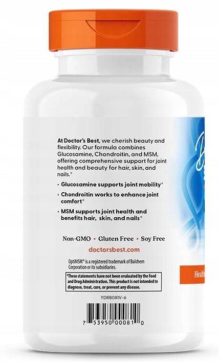 Dr Best Glucosamine Chondroitin MSMwith OptiMSM CARTILAGE SULFUR JOINTS 240k Expiration date not specified