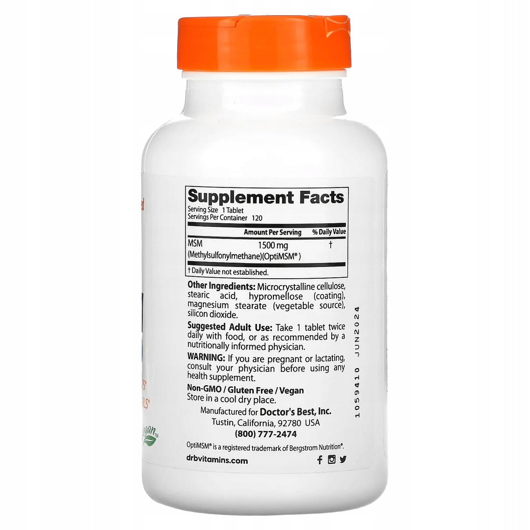 Dr Best MSM 1,5g OptiMSM SULPHUR Joints Injuries 120 EAN (GTIN) 753950000971