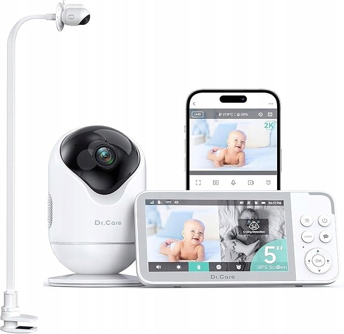Dr.Care VistaView Nanny Wi-Fi Camera 2K Screen 5" HD Battery 5000mAh
