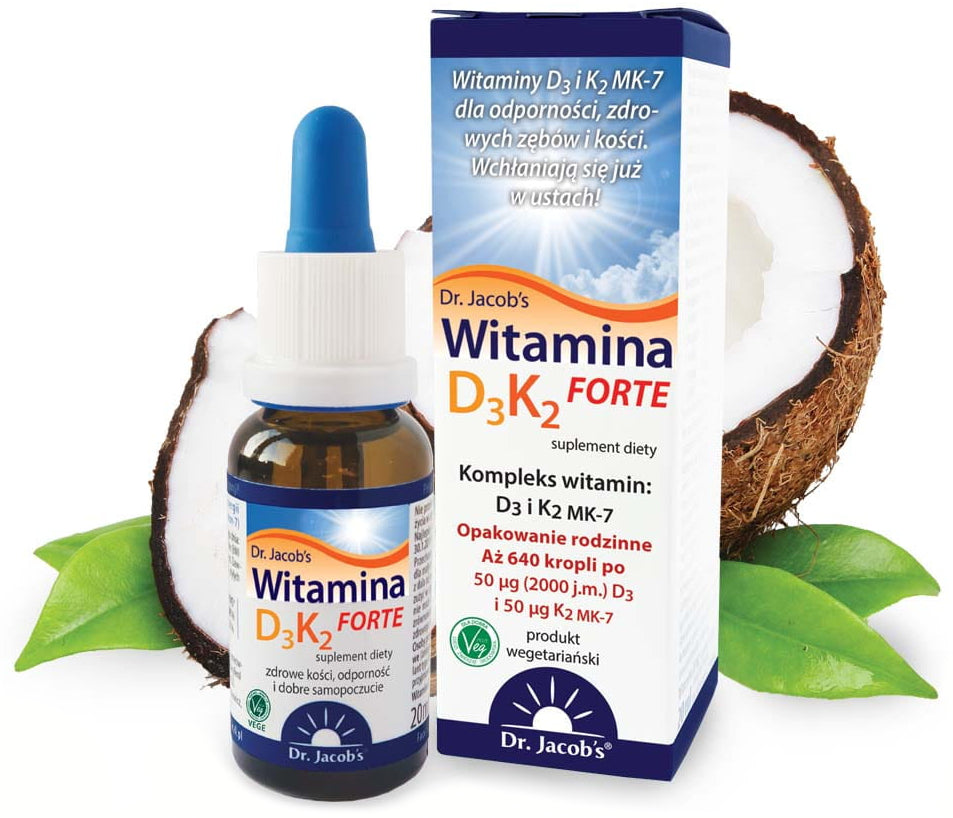 Dr. Jacob's Medical VITAMIN D3 K2 MK-7 FORTE drops 20 ml Pure Composition EAN (GTIN) 4041246501124