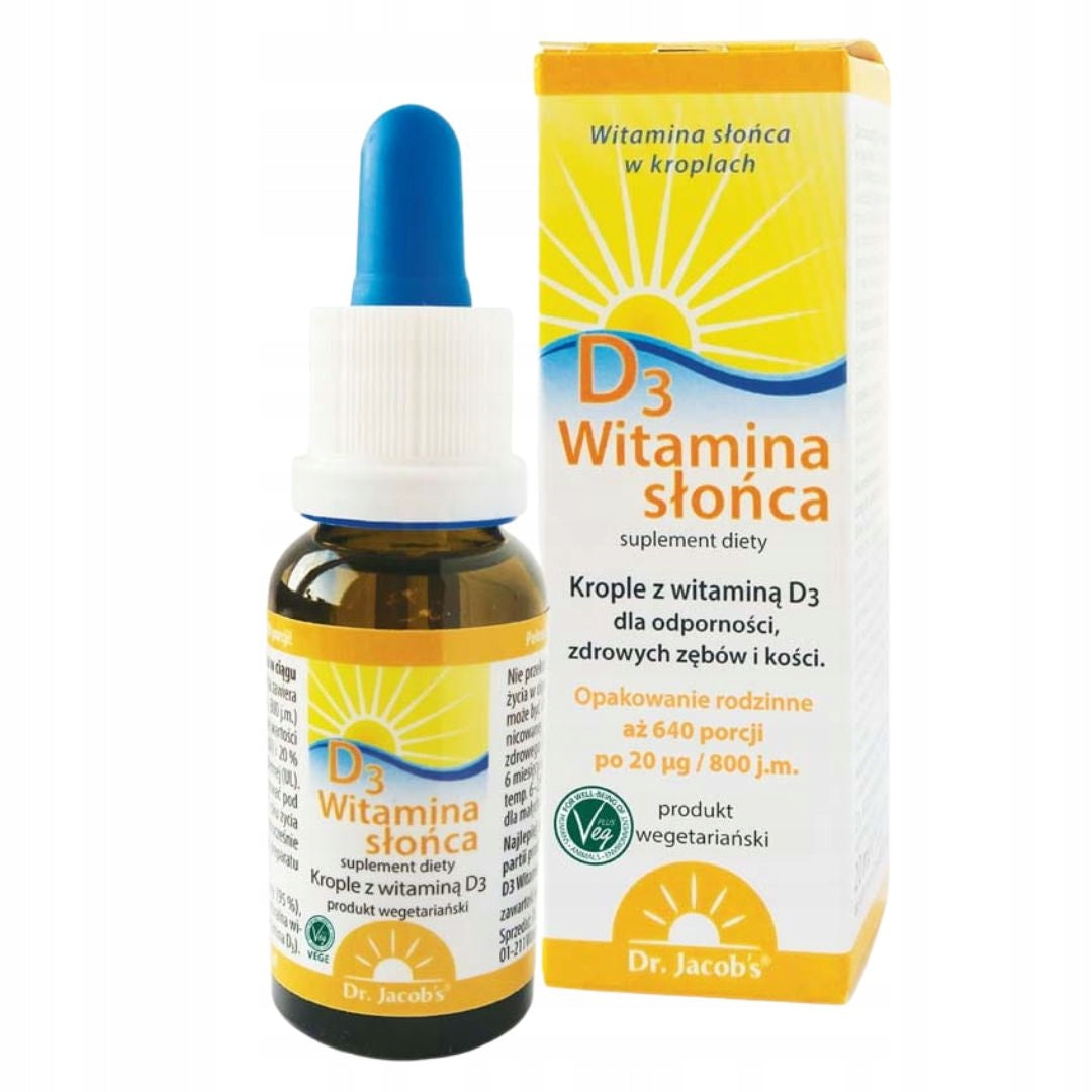 Dr Jacobs Vitamin Sun D3 drops for immunity and healthy bones 20 ml