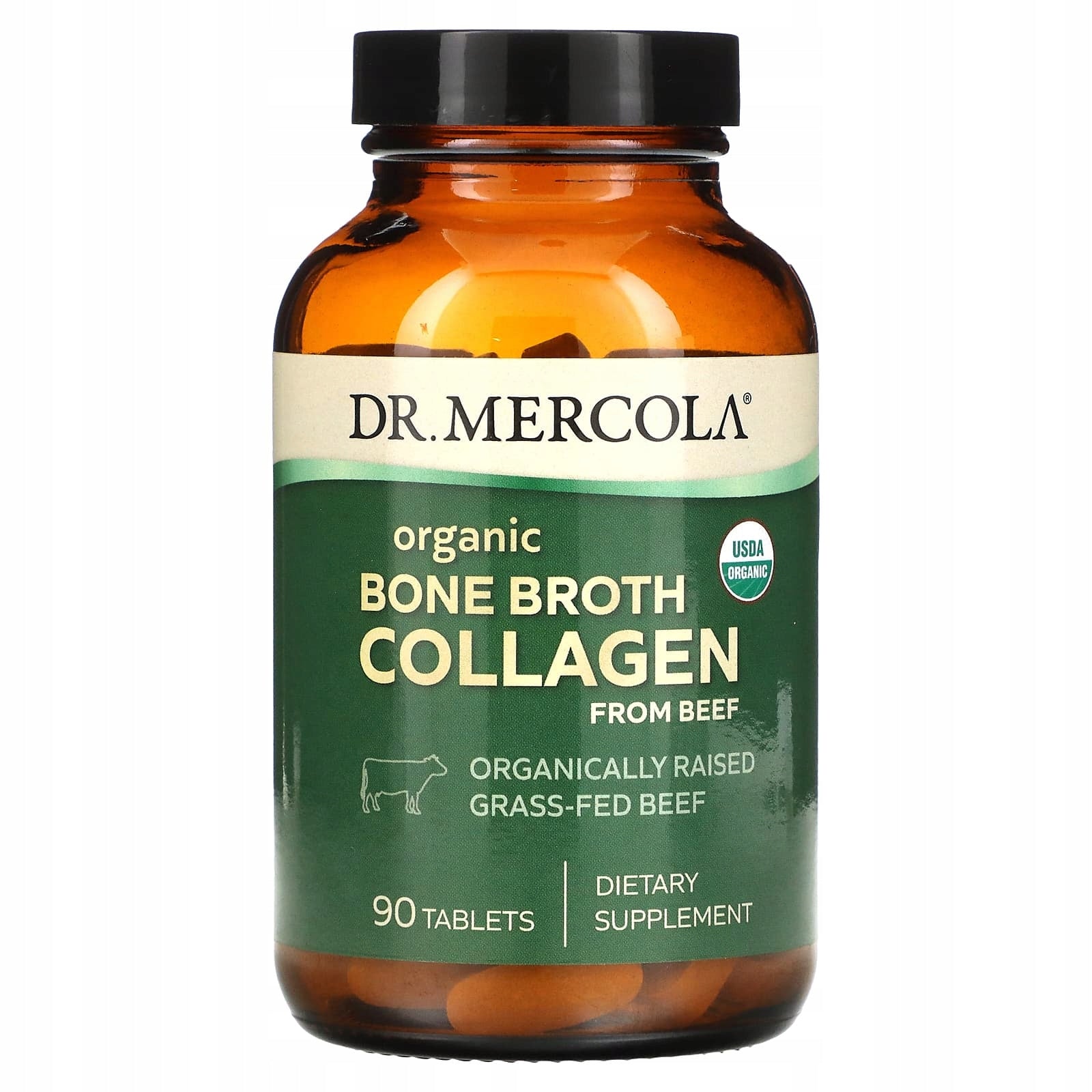 Dr. Mercola, Organic bone broth beef collagen, 90 tablets