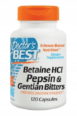 Dr's Best Betaine HCl Pepsin & Gentian Bitters PEPSINA DIGESTION 120caps Expiration date not specified