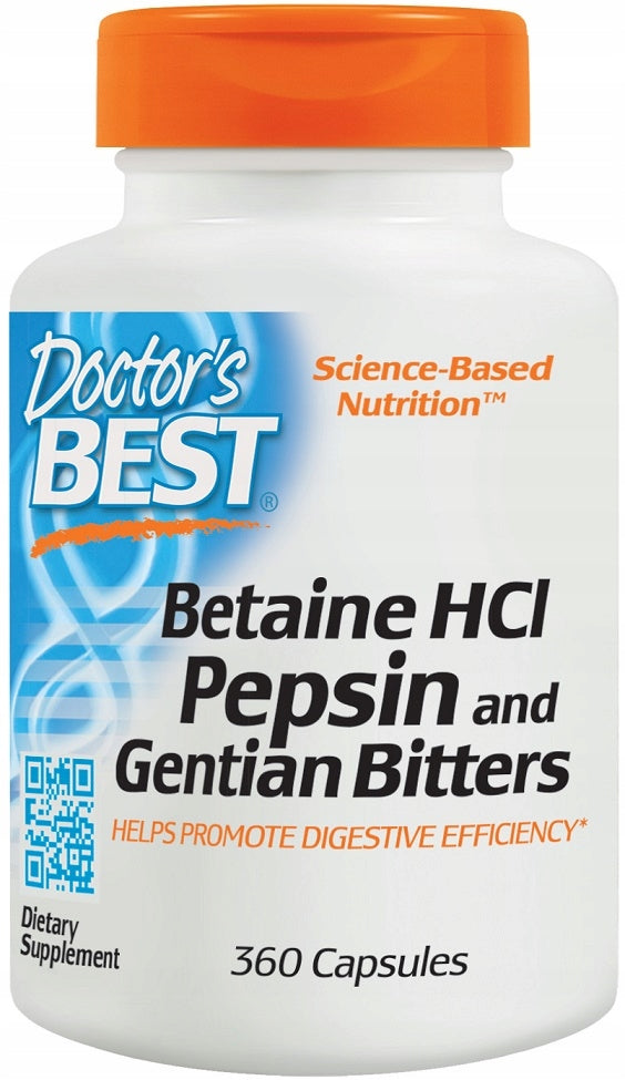 Dr's Best Betaine HCl Pepsin & Gentian Bitters PEPSINA DIGESTION 360caps