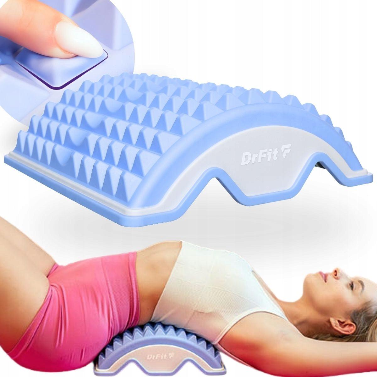 DrFit Relaxation pillow corrective lumbar massager light blue
