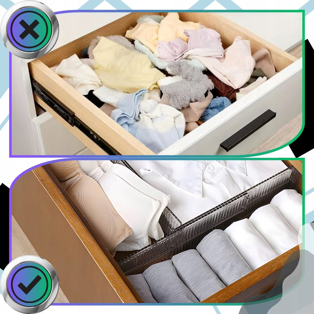 Drawer Compartment Adjustable Separator Organizer 2pcs Compartment Set Kind drawer organizer