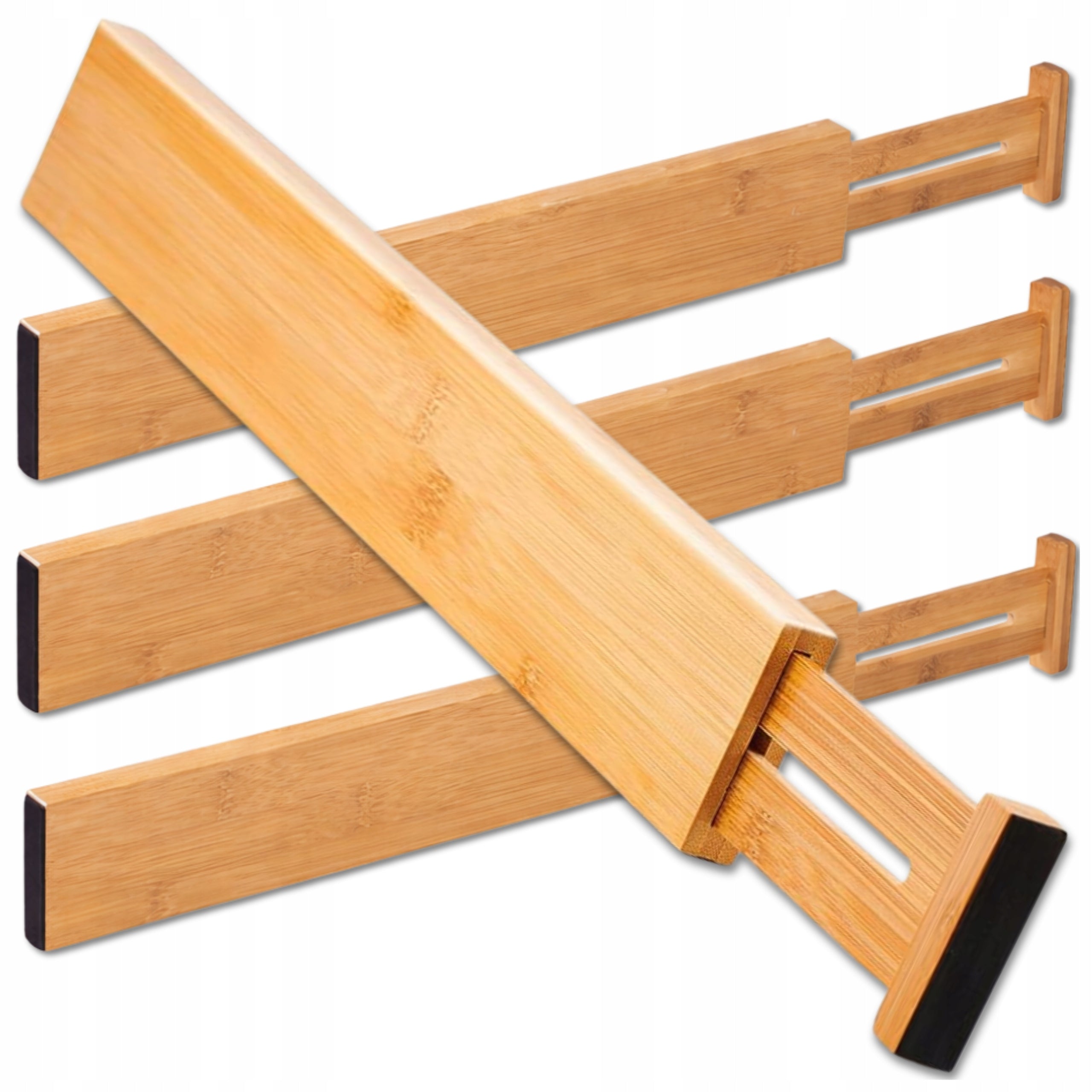 Drawer Compartment Wooden Set 4pcs Separator Organizer Compartment Packaging status original