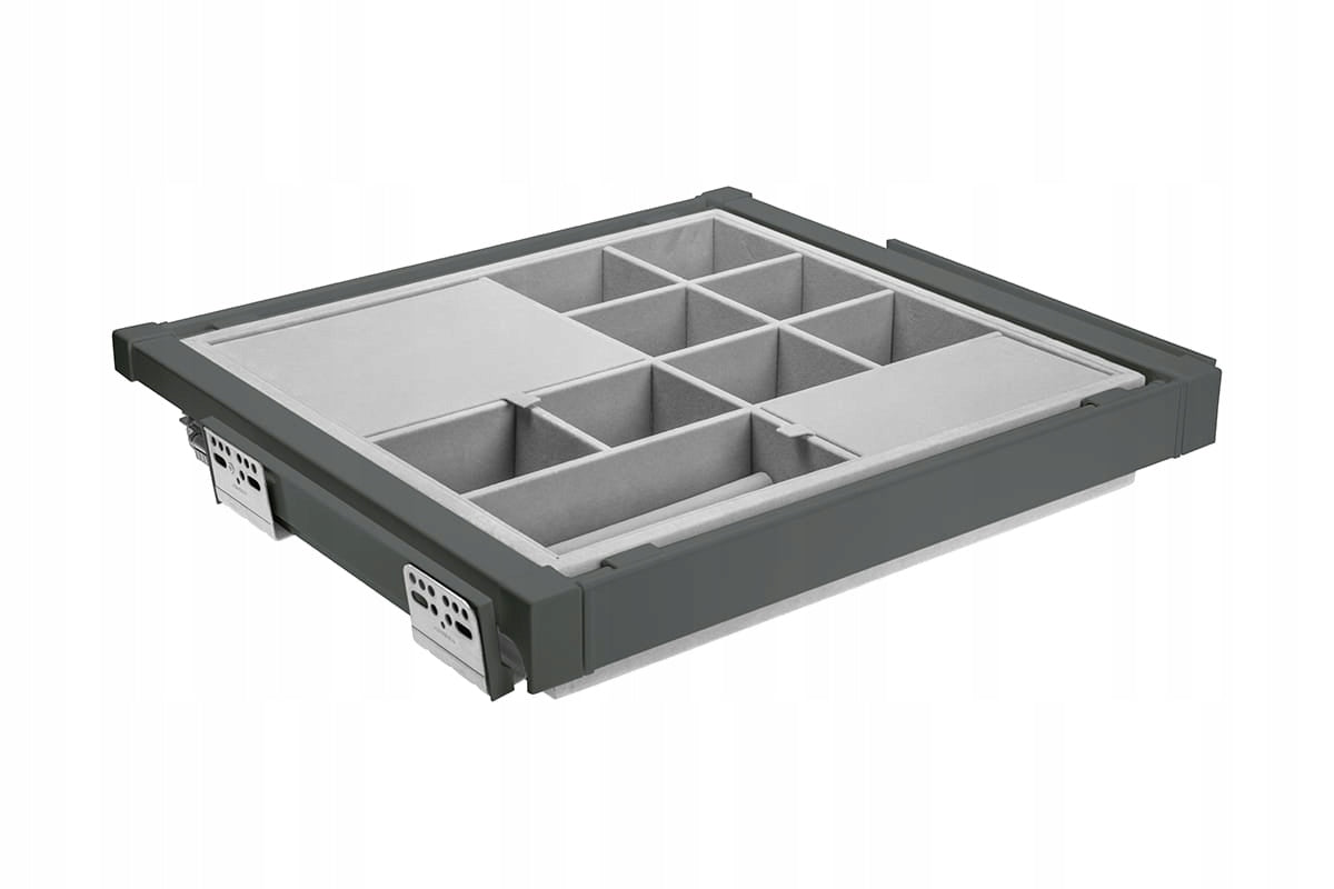 Drawer GTV ELITE, jewellery organizer, 760-818, silent closing, anthracite grey