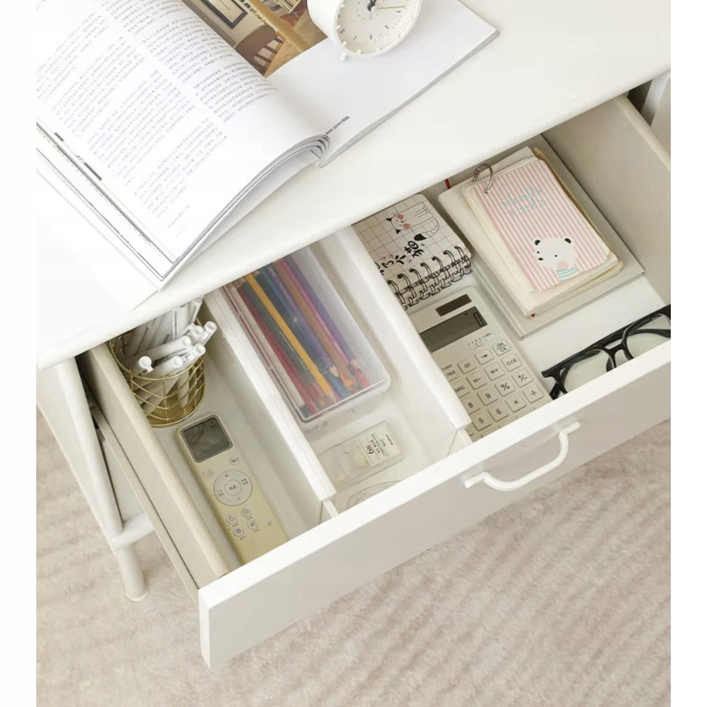 Drawer Organizer Compartment Separator Adjustable Bamboo White 4 Pcs Length 54 cm