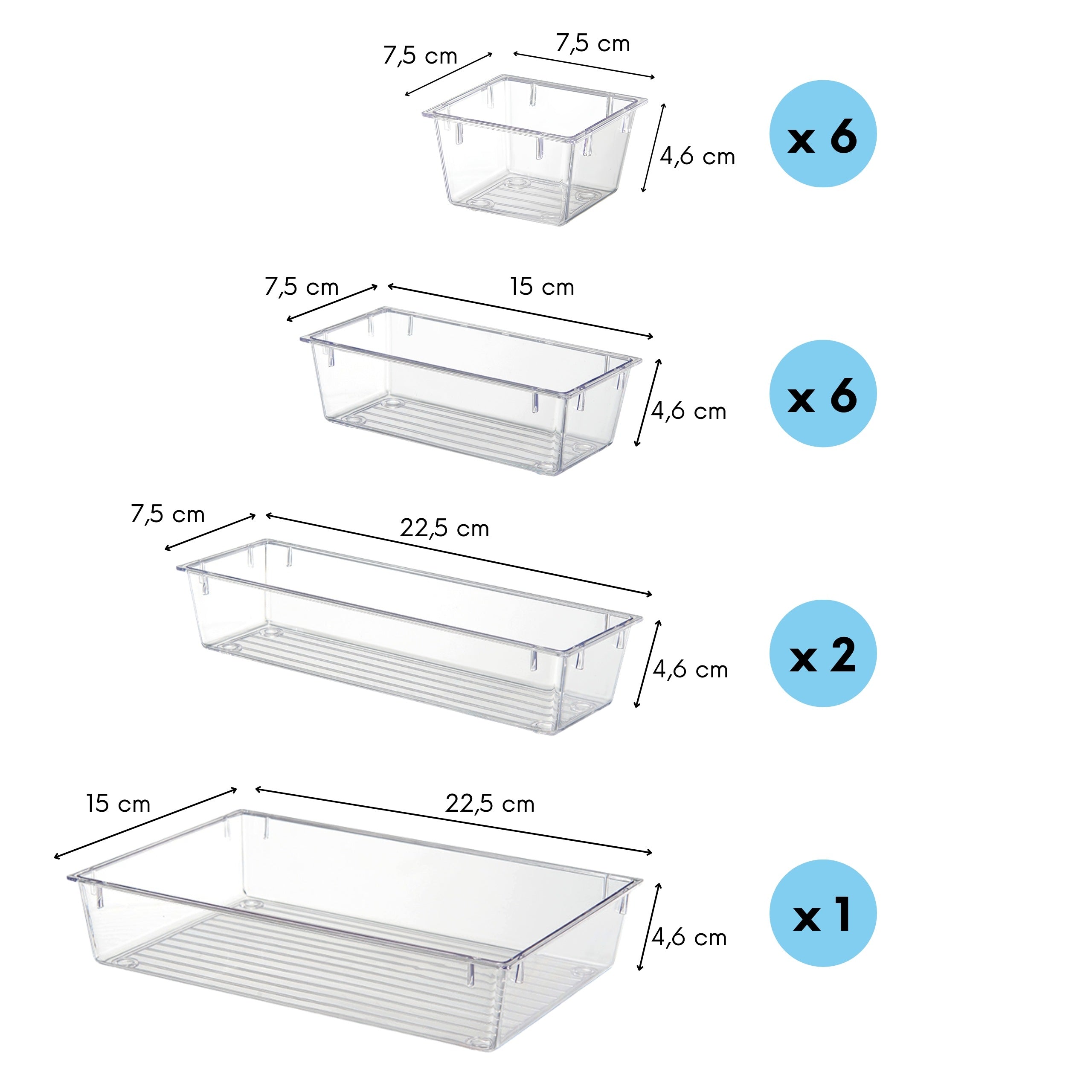 Drawer Organizer Desk Container Cabinet Insert Set of 15pcs OGIVO Packaging status original